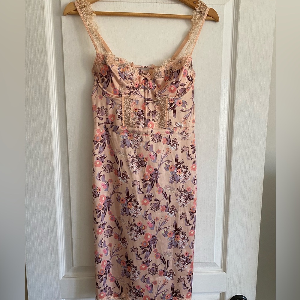 Victoria’s secret wicked satin Balconette slip floral dress